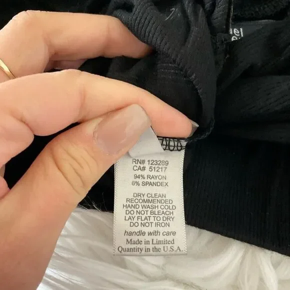 NEW Revolve Michael Lauren Black Rib Haren Prisoner Tie String Waistline XS